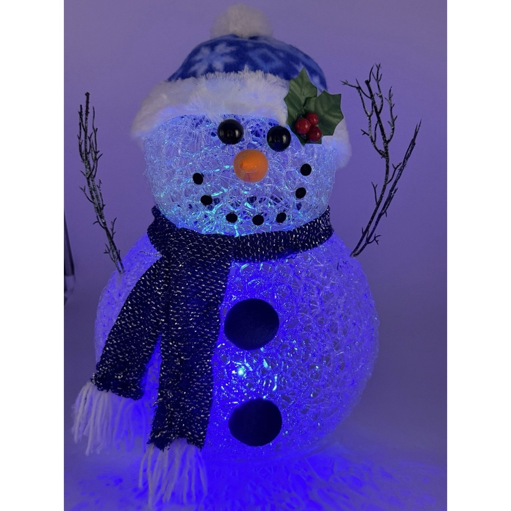Magic Power snowman Christmas Decoration 18" Front Door Deco LED COLOR CHANGING